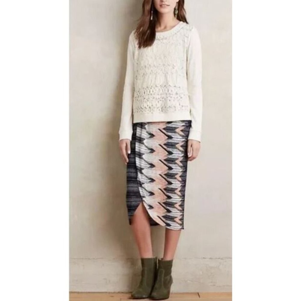 Anthropologie Zigzag Midi Skirt